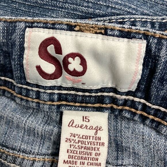 SO, Women’s Jeans, Size 15 Average, Blue, Cotton, Polyester & Spandex blend - Picture 7 of 8